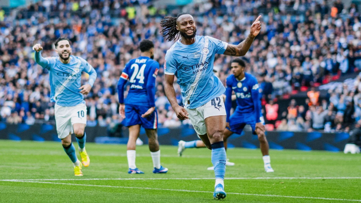 Antoine Semenyo scores the winning goal as Man City beat Chelsea 1-0 to win the 2026 FA Cup.