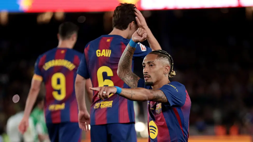 Barcelona scores against Real Betis, completes record in La Liga
