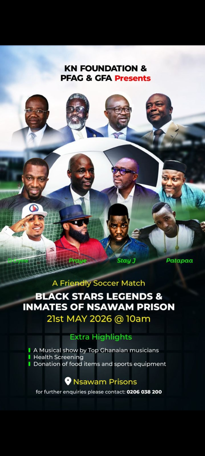 Black Stars legend headlines KN Foundation charity drive for Nsawam prison inmates