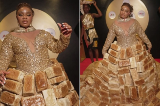 Dress made from 500 pieces of bread wows Africa Magic Viewers' Choice Awards