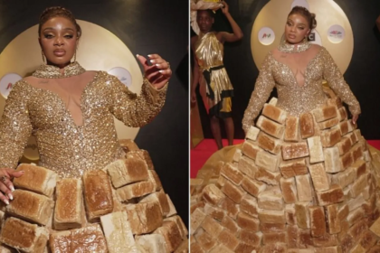 Dress made from 500 pieces of bread wows Africa Magic Viewers' Choice Awards