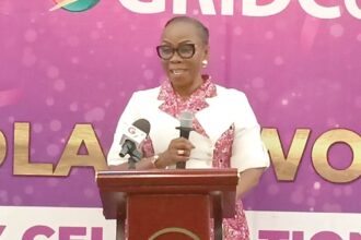 Esther Ambah Numaba Cobbah (inset), President of the Institute of Public Relations, Ghana, and the International Public Relations Association, speaking at the event