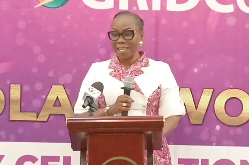 Esther Ambah Numaba Cobbah (inset), President of the Institute of Public Relations, Ghana, and the International Public Relations Association, speaking at the event