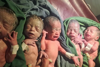 Ethiopian woman celebrates rare quintuplets after 12 years of trying to have children
