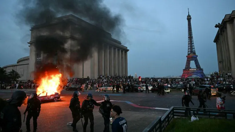 Hundreds arrested, dozens of police injured in Champions League riots in France