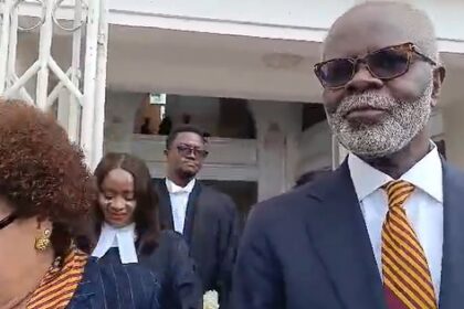 Dr Papa Kwesi Ndoum on wife in court on Thursday morning