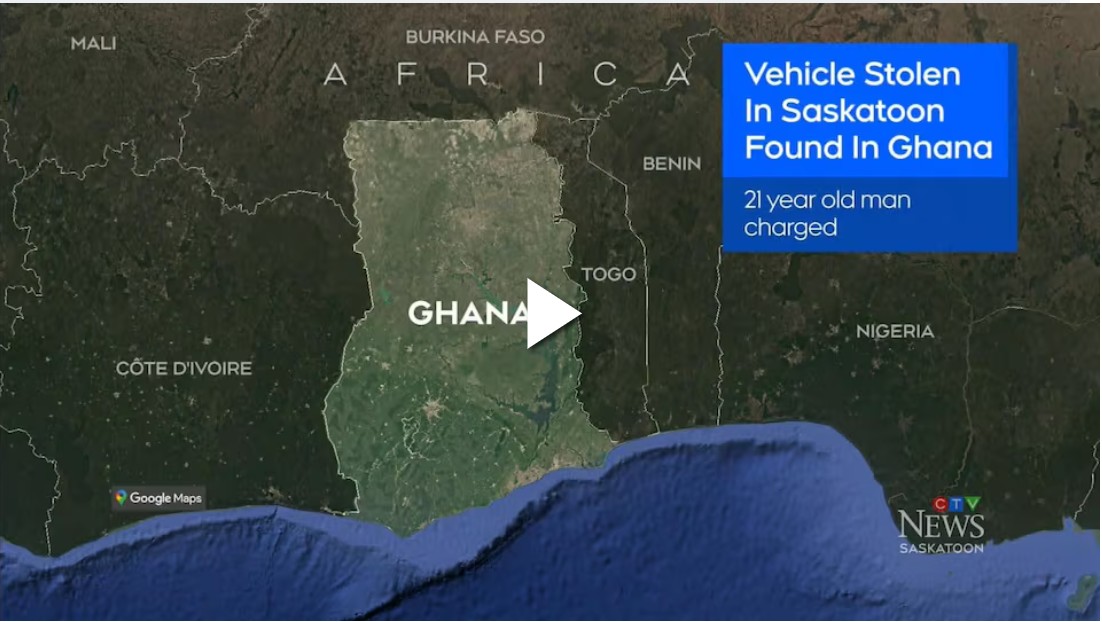 Luxury car stolen in Canada, source found in Ghana