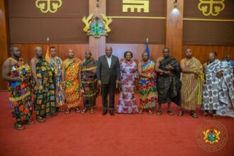 Mr. Mahama meets with Bono Eastern Regional House of Chiefs over development issues