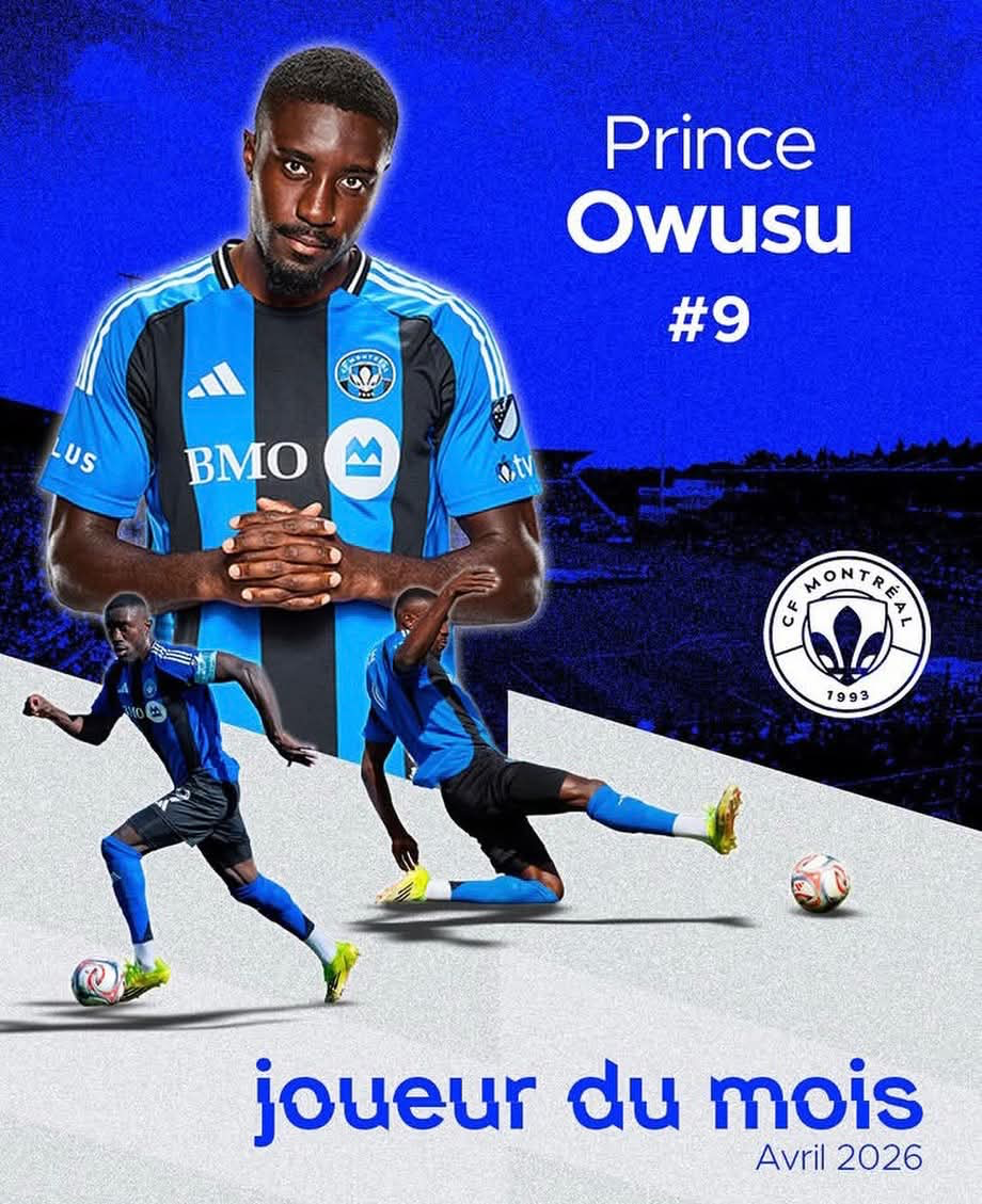 Prince Osei Owusu named CF Montreal's Player of the Month for April