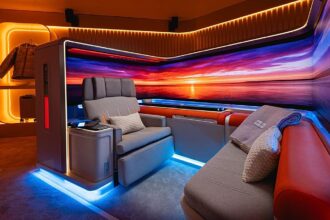Wraparound screens, work pods and relaxing rows: new airline innovations are shaping the future of flying