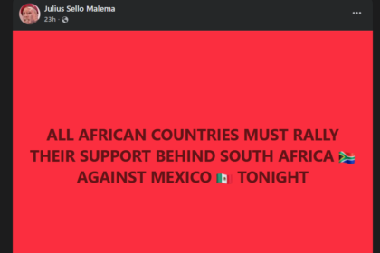2026 World Cup: Julius Malema 'jumps' behind Bafana Bafana on African rally