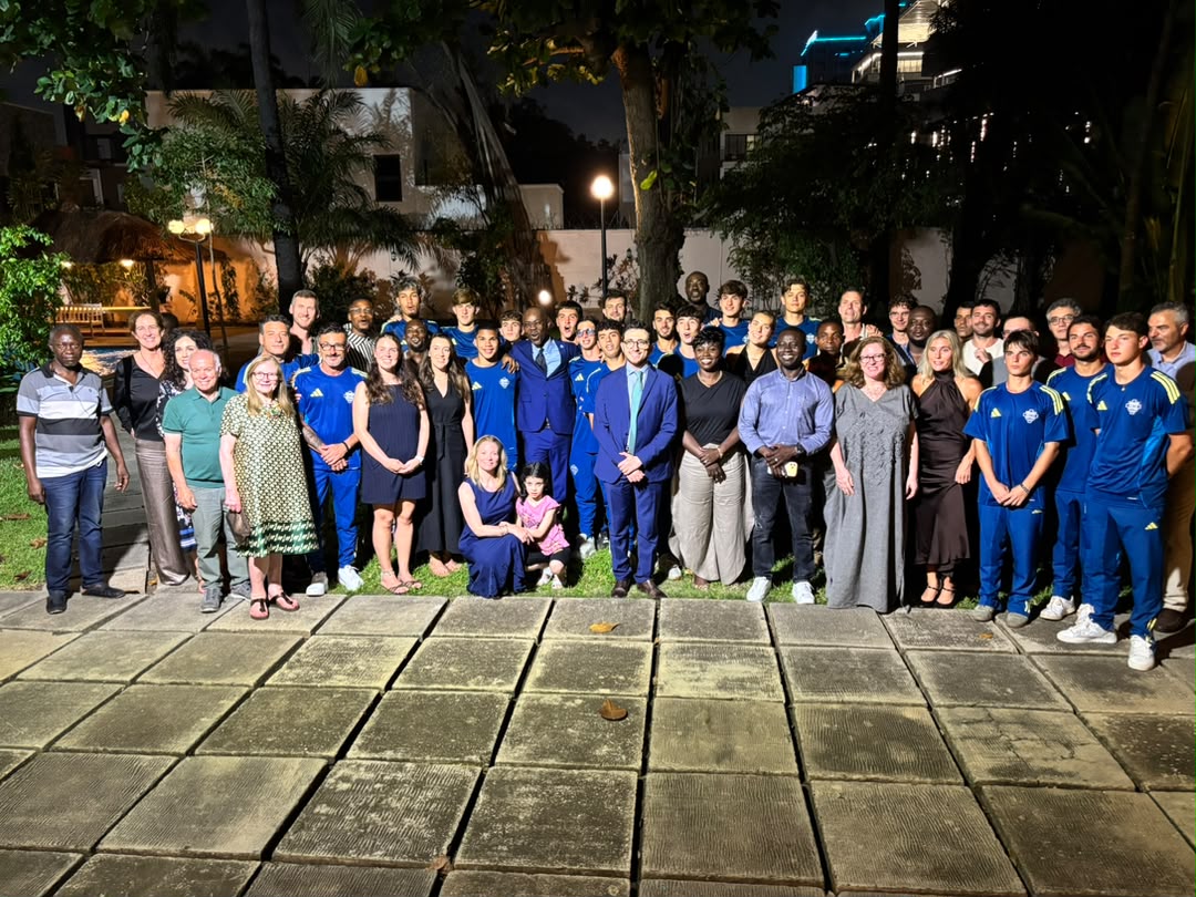 Como 1907 players welcomed at the Italian Ambassador's residence in Ghana