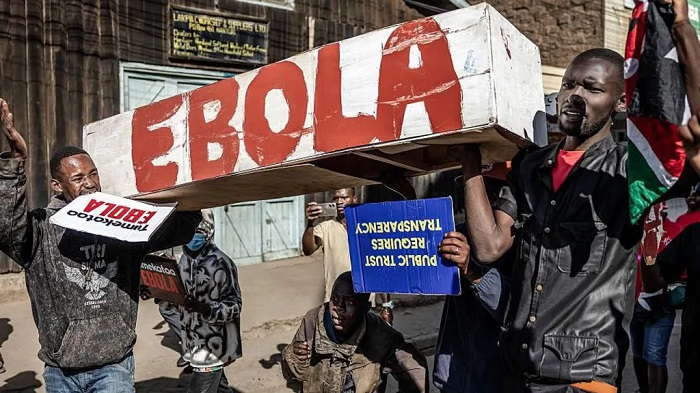 Kenyan police fire tear gas during protests against US plans for Ebola isolation center