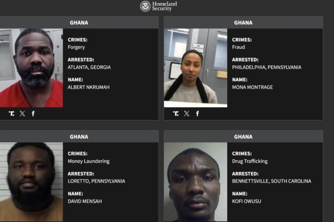 Mona Montrage joins 31 other Ghanaians on US list of 'worst of the worst' arrested criminals