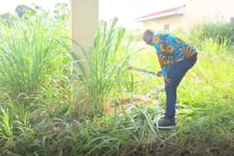 Obuasi East Member of Parliament clears weeds at Afari Military Hospital premises, demands immediate start of operations