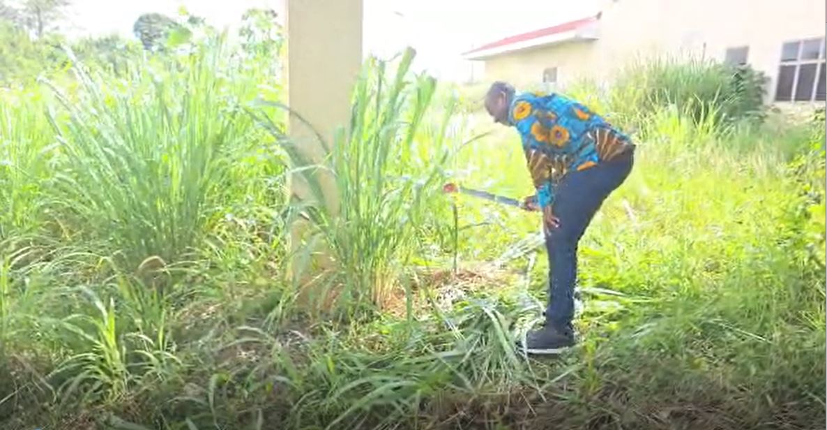 Obuasi East Member of Parliament clears weeds at Afari Military Hospital premises, demands immediate start of operations