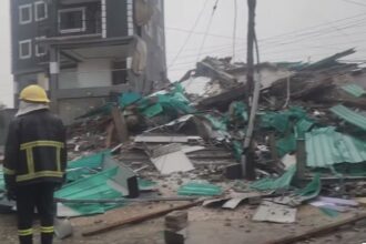 VIDEO: Another building collapse during rainfall in Accra; 2 people rescued