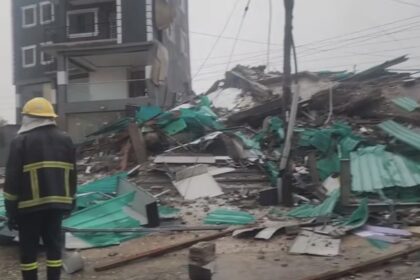 VIDEO: Another building collapse during rainfall in Accra; 2 people rescued